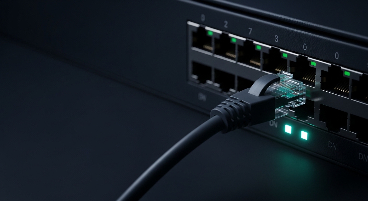 Ethernet cable representing a private internal network