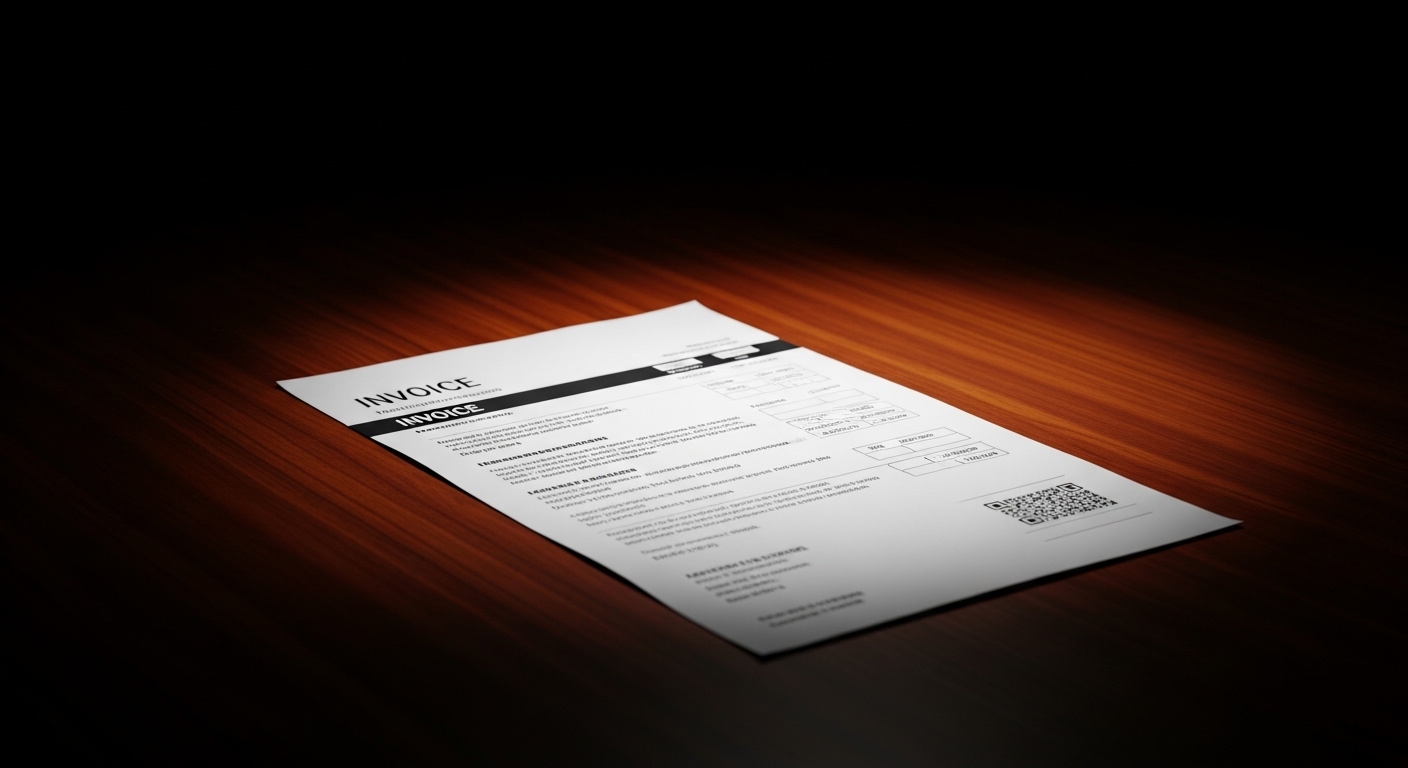 Business desk flat-lay with papers — invoice automation