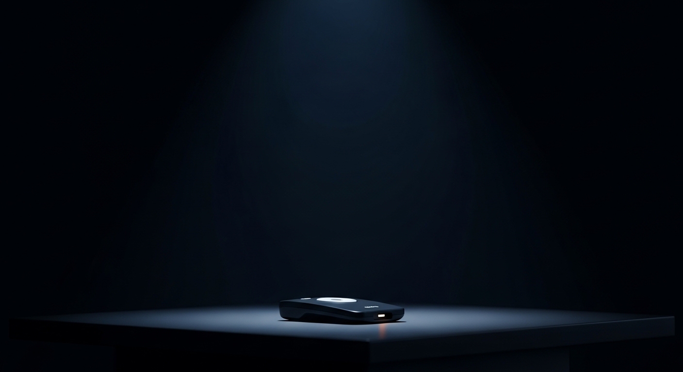 Abstract conference stage with teal and navy lighting — AI technology event