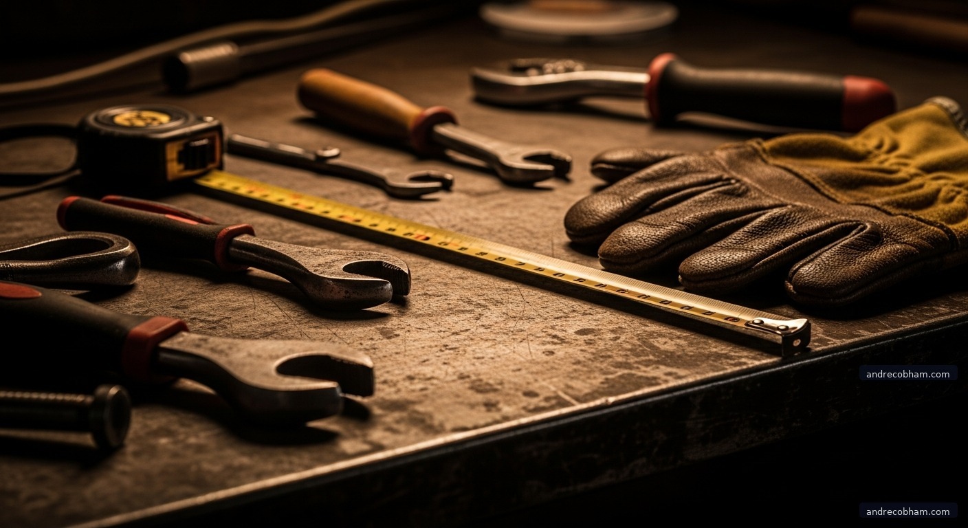 Trade tools on workbench — home service automation