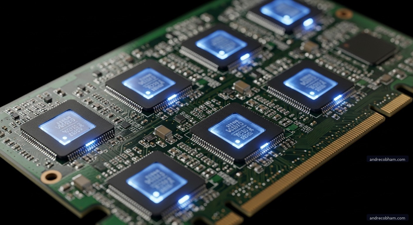 Intel Arc Pro GPU cards on dark background