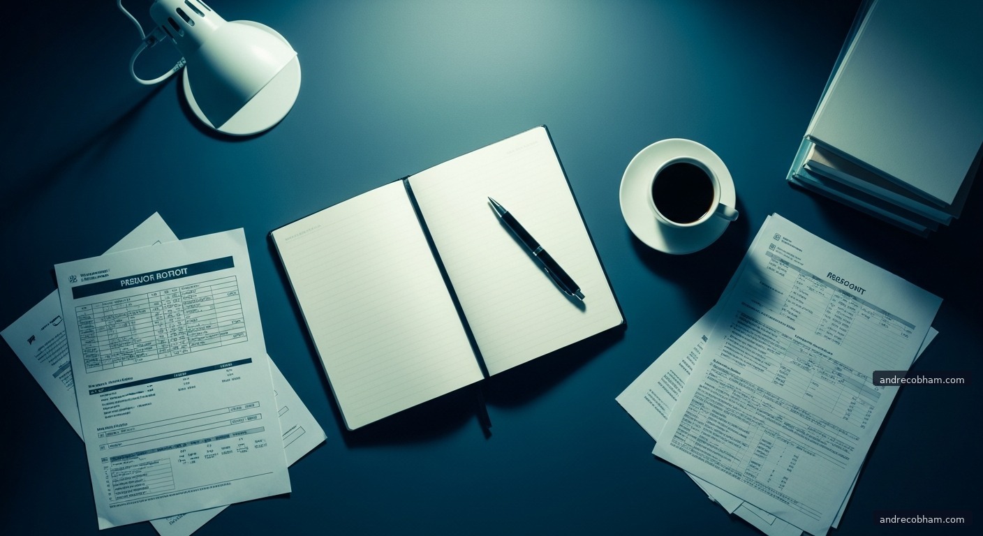 Flat-lay of business desk — SMB AI adoption