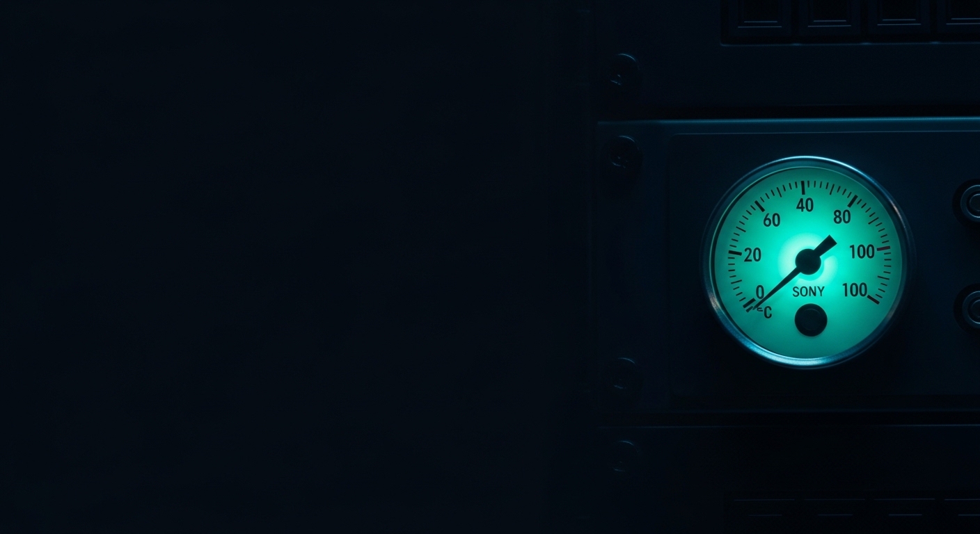 Analog temperature gauge representing infrastructure performance monitoring