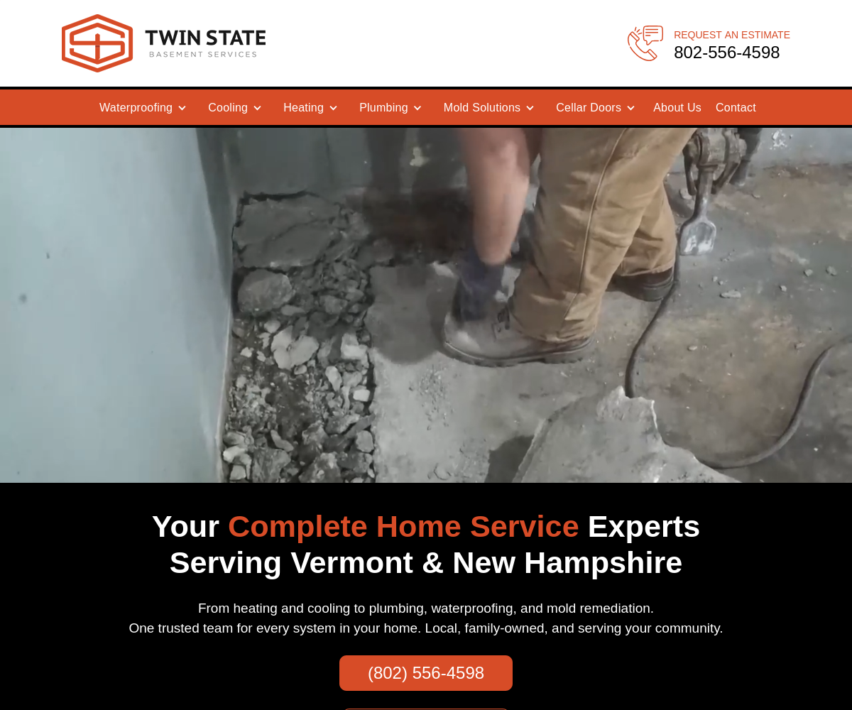 Twin State Basement Services website